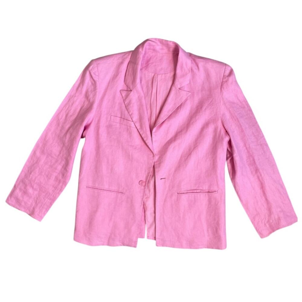 NA-KD ART Oversized Pink Linen Blazer Editorial Unisex Statement Jacket
